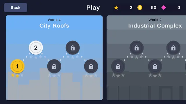 World map with level stars