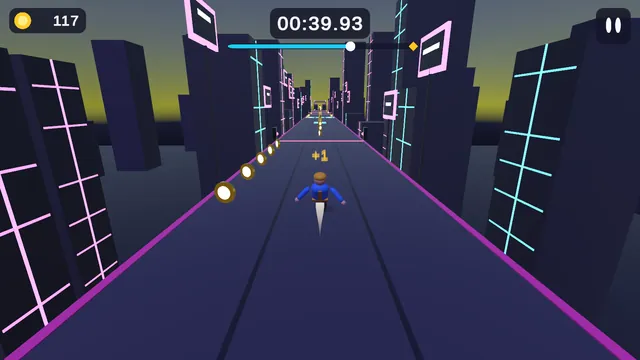 Neon night run with coins
